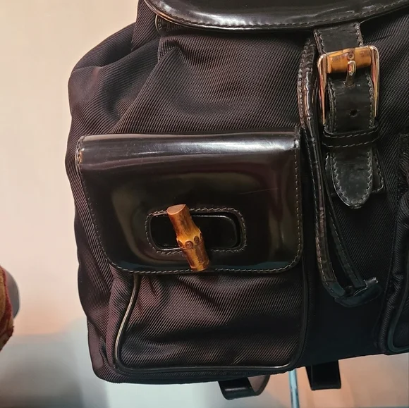 Gucci Bamboo Drawstring Nylon Backpack - Picture 11 of 17